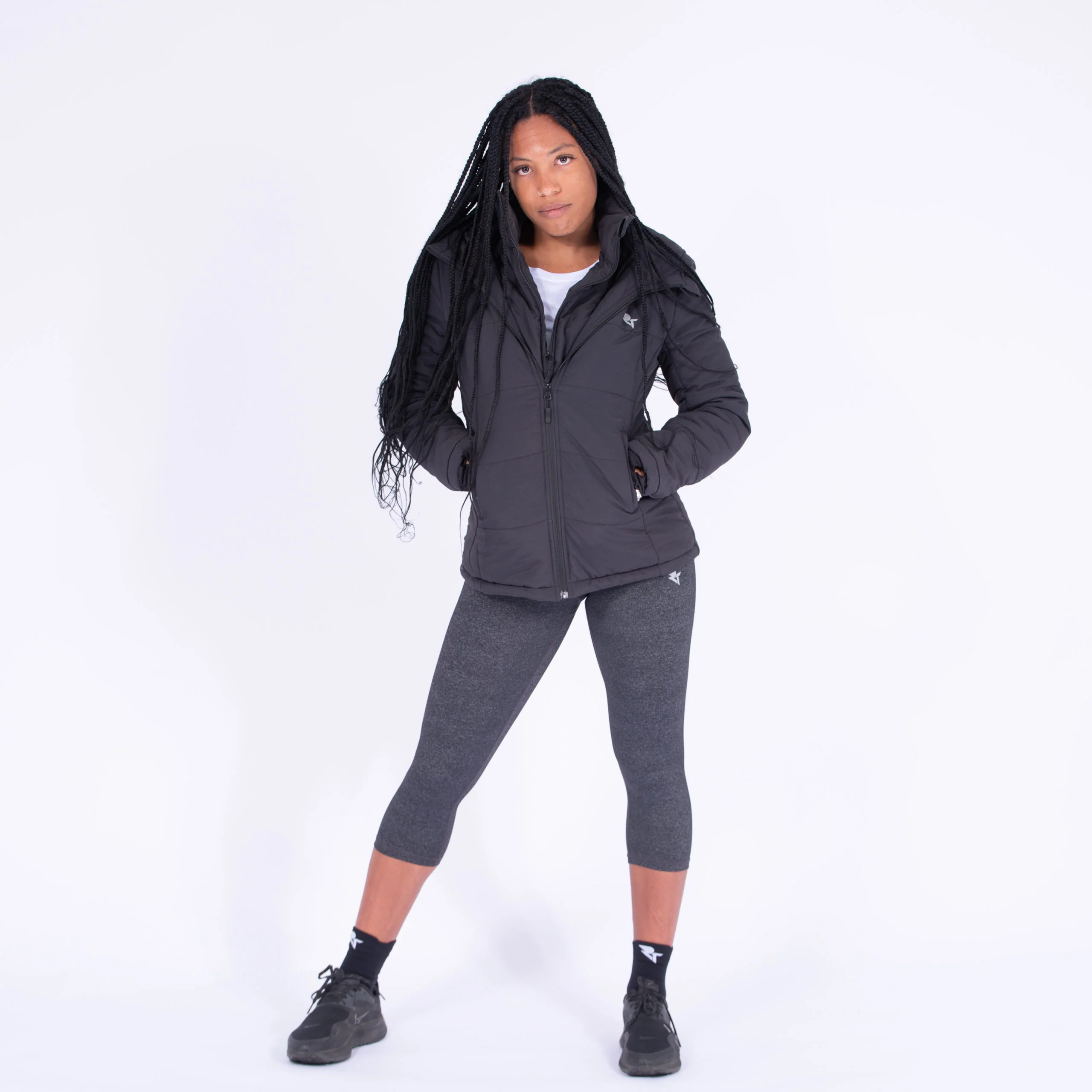 Women's Black Padded Coat - Image 6