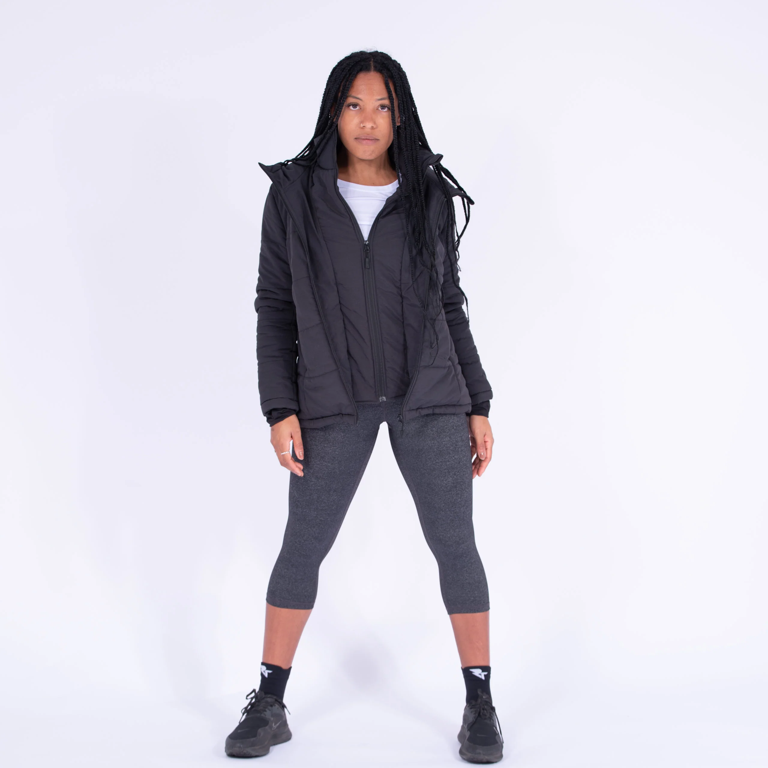 Women's Black Padded Coat - Image 7