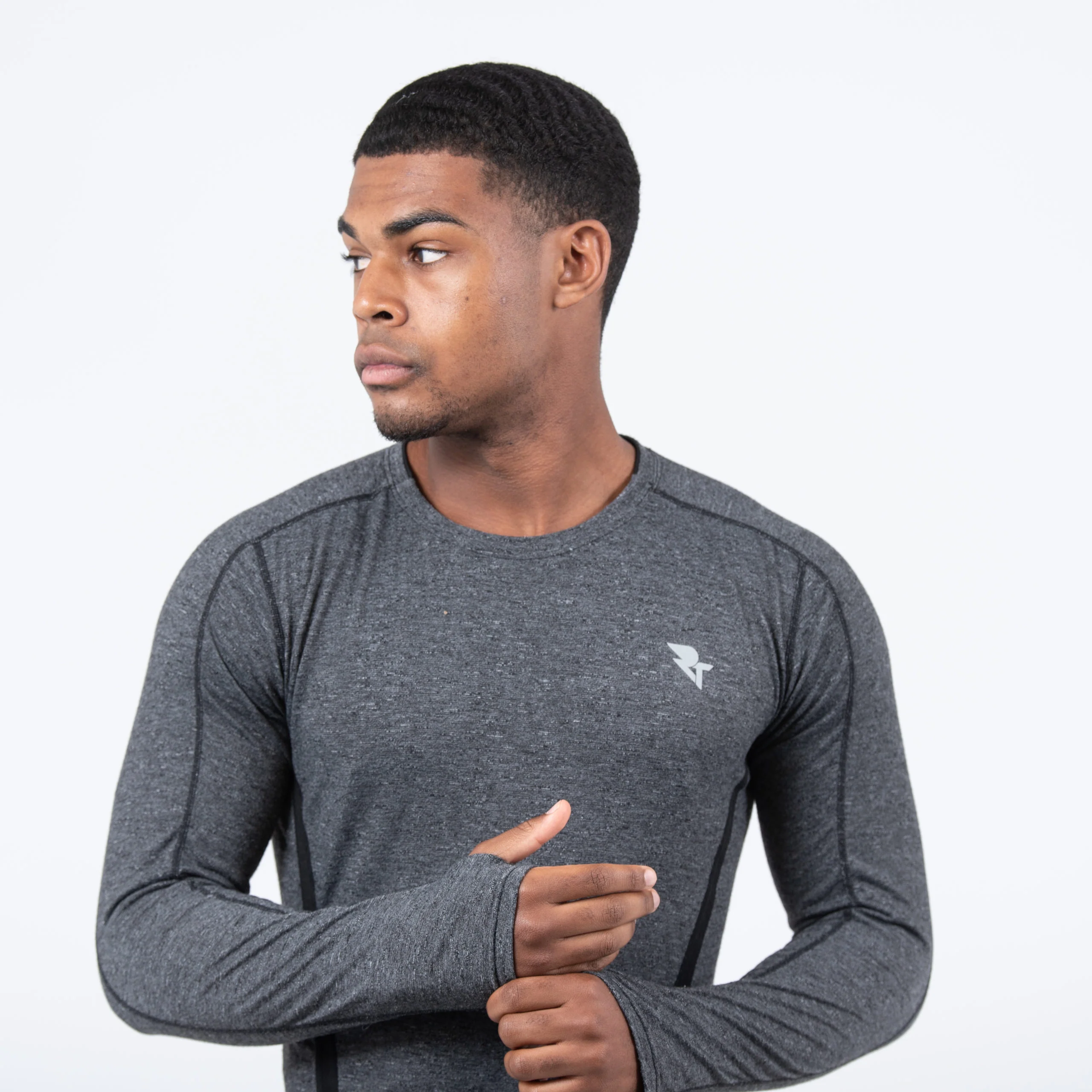 Men's Grey Long Sleeve Training T-Shirt - Image 3