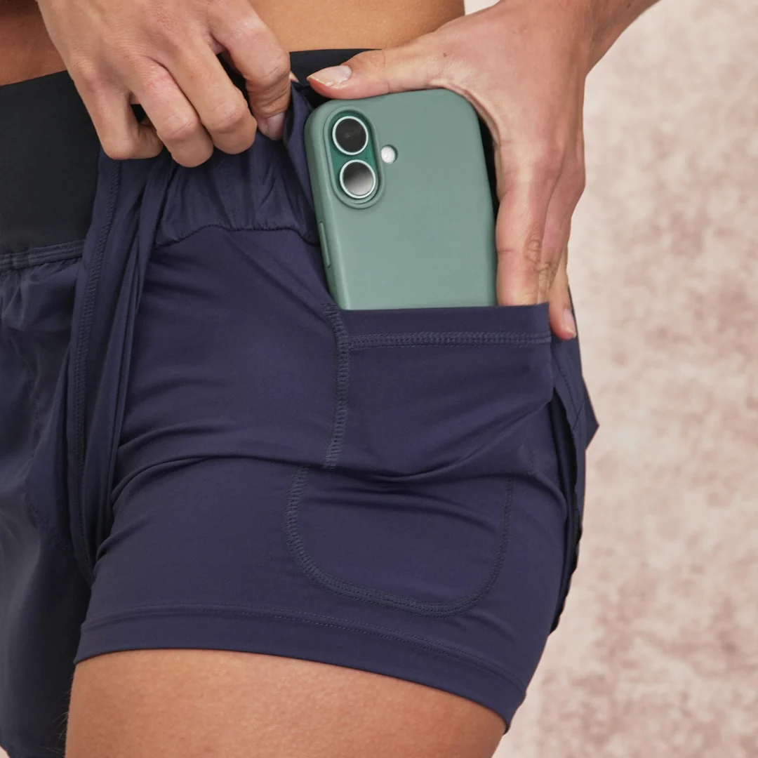 Women's Navy 2-in-1 Running Shorts - Image 5